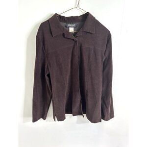 Briggs New York Long-Sleeved Brown Blazer Shirt Women’s Size 12